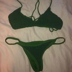 Posh Pua crochet top in lime, size large